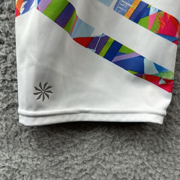 Athleta Kaleidoscope Sonar Capri Leggings White & Multi Colors Size XLT - Picture 3 of 12